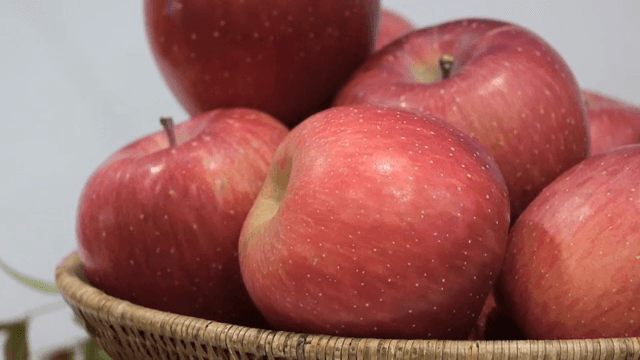 신선한 빨간 사과가 담긴 바구니