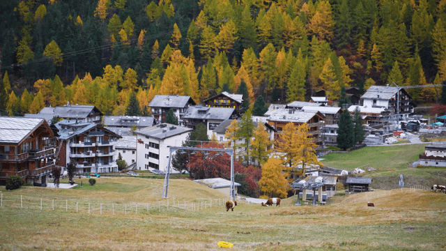 Mountain ranch with autumn foliage