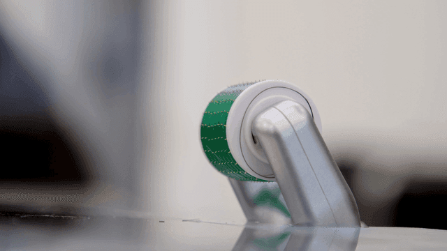 Close-up of a microneedle roller