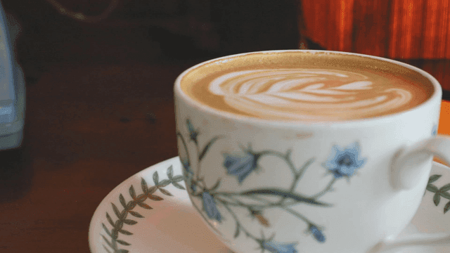 A cup of latte with latte art