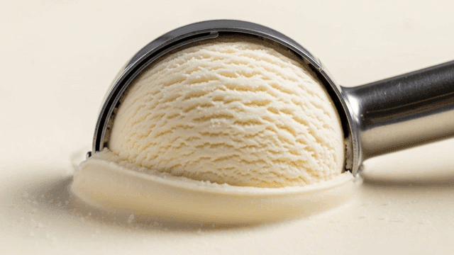 Vanilla ice cream being scooped