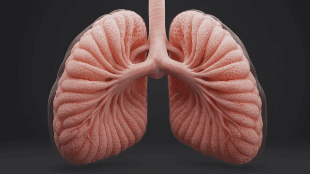 Detailed view of human lung organ