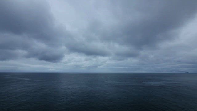 Overcast Sky over Calm Ocean