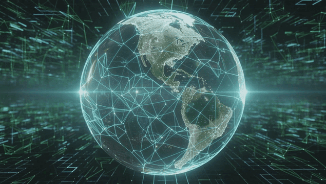 Digital globe with network connections