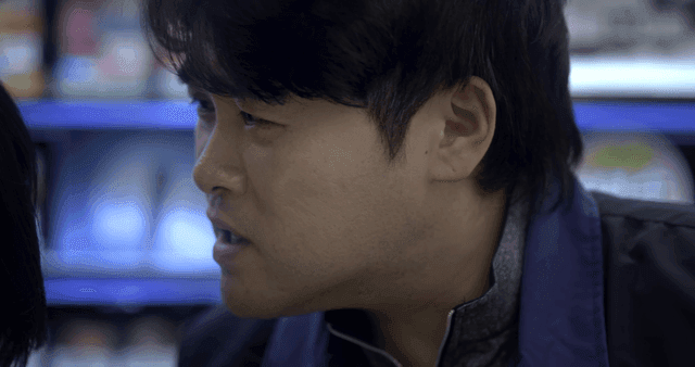 Convenience store clerk speaking in annoyed manner