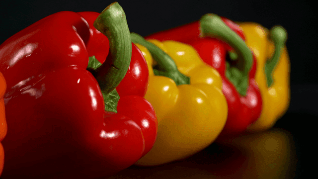 Rows of colorful paprika