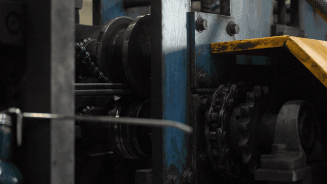 공장 기계의 근접 촬영