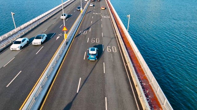 Vehicles on the Bridge over the Han River