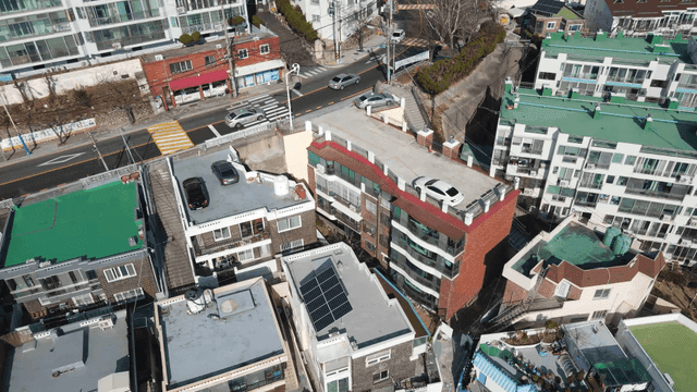 Aerial view of urban residential area