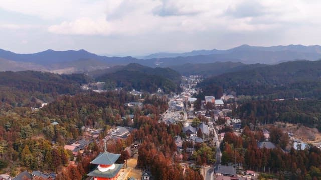 Scenic view of a mountain village