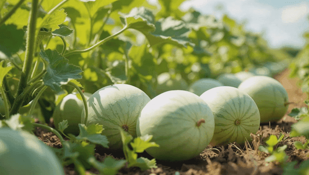 햇살 가득한 밭에서 자라는 수박