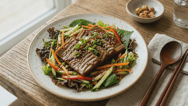 Fresh vegetables and acorn jelly salad