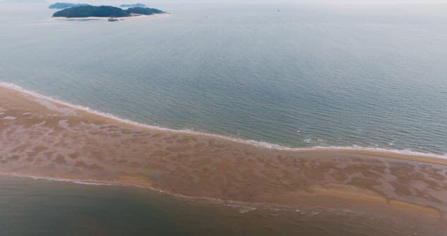 바다 가운데 드러난 모래톱