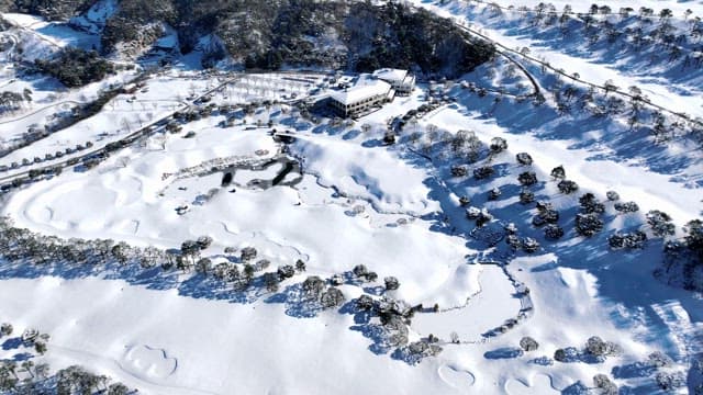 Snow-covered Landscape with Mountains and Trees