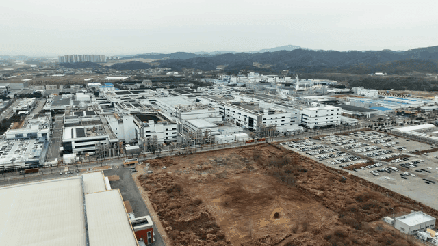 Aerial view of a large industrial complex
