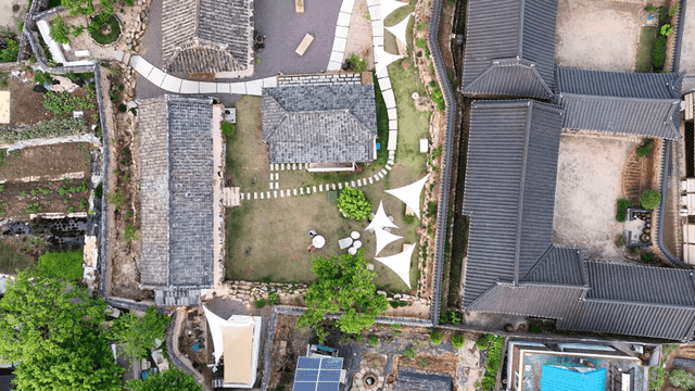 Traditional Korean house with garden