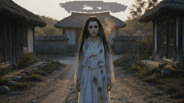 Maiden ghost appears in traditional Hanok village at dawn