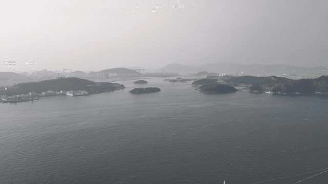 Quiet island surrounded by the sea