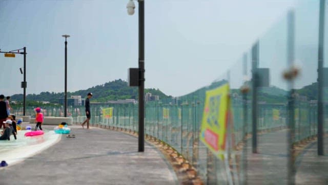 People enjoying water play on a sunny day