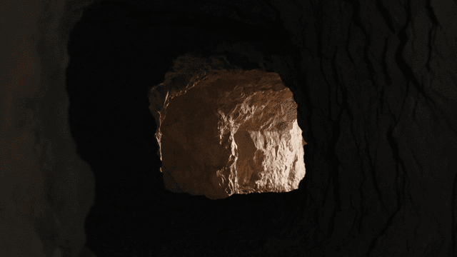Dark cave with light at the entrance