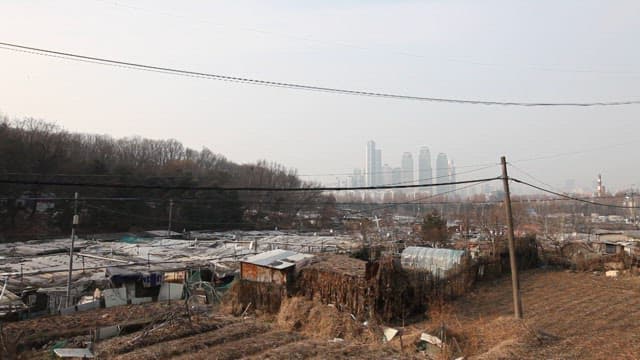 Old Residential Area Neglected in a Bustling City