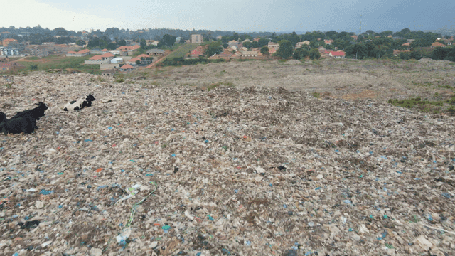 Large landfill near a residential area