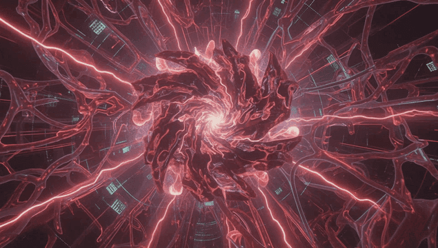 Intricate red spiral pattern