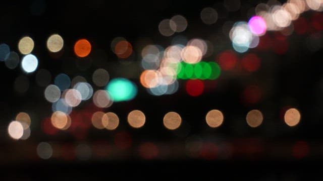 Blurred Lights in a Cityscape at Night