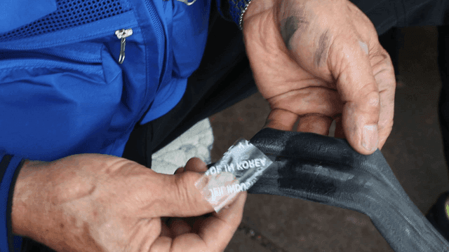 Repairing a bicycle tire with a patch