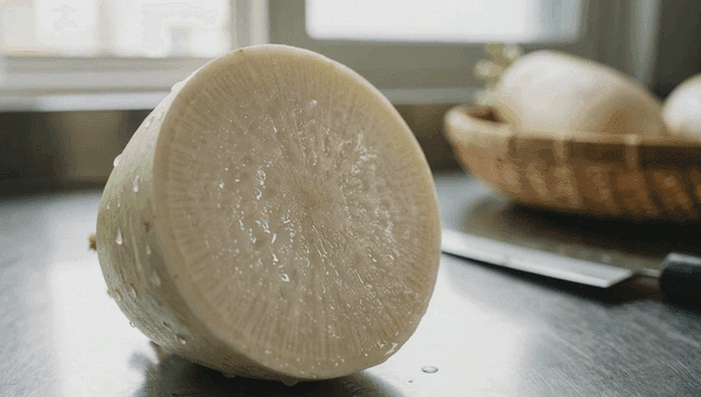 주방 조리대 위에 갓 자른 무