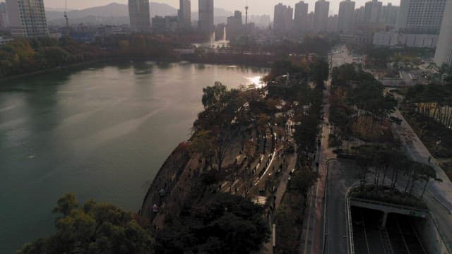 Urban Park at Dusk