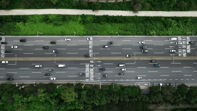 Highway viewed from sky