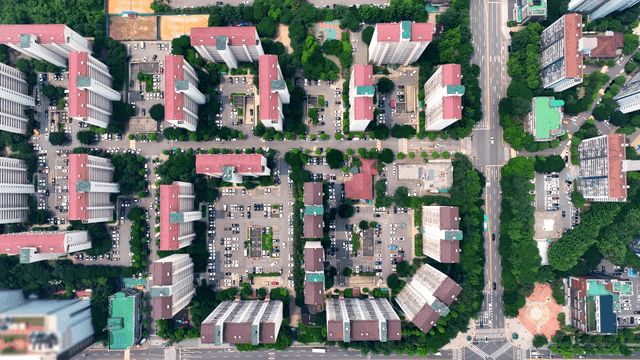 주거 단지의 항공 뷰