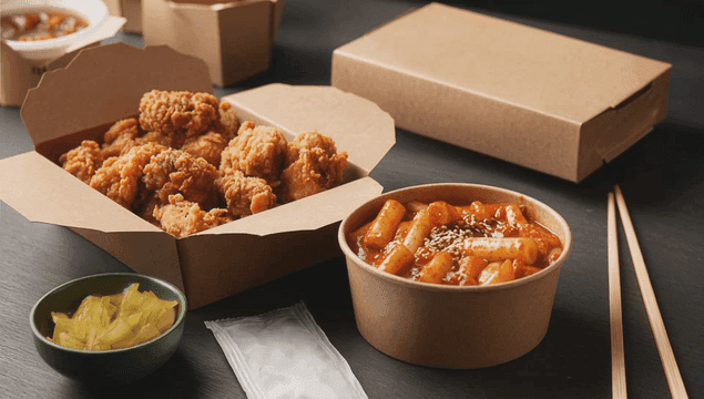 한국식 치킨과 떡볶이