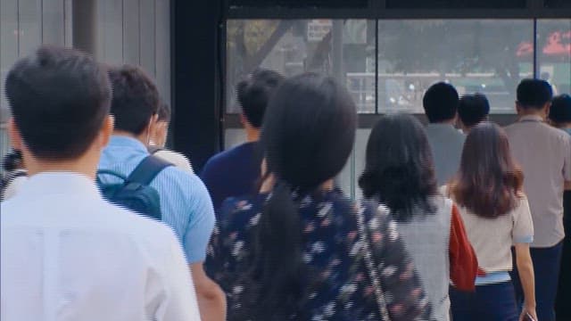 Busy Urban Street Scene with Pedestrians