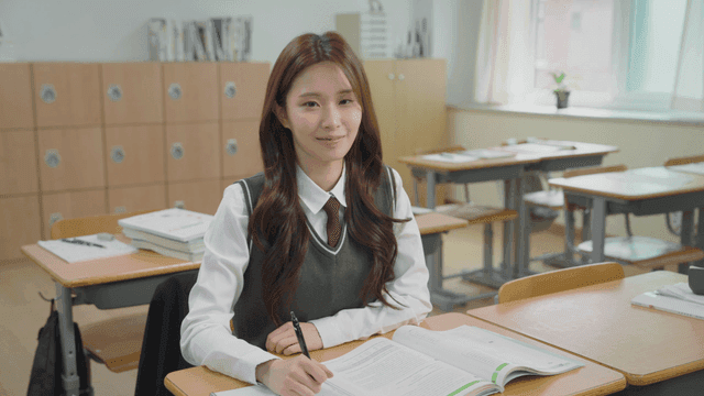 미소 짓는 여학생