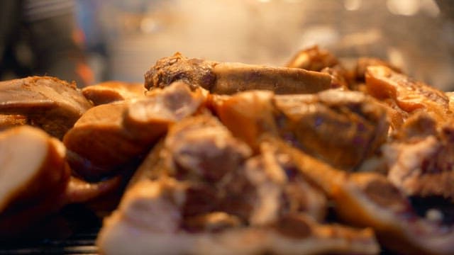 Braised pigs' feet sold at street restaurants in Gwangjang Market