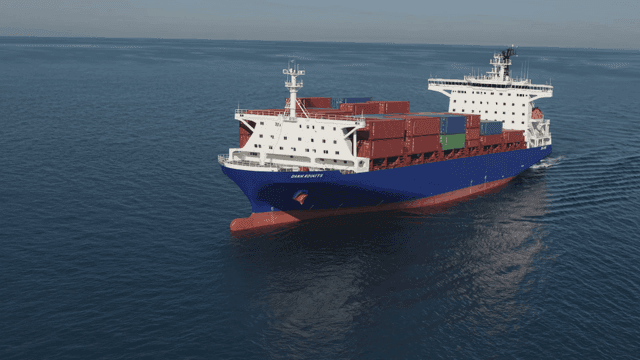 Large cruise ship sailing sea