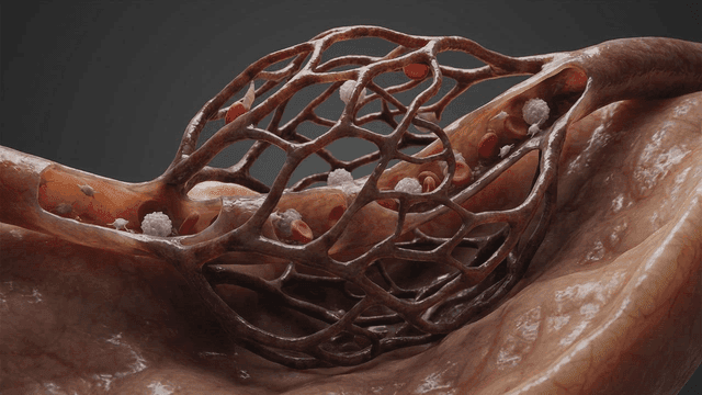 Capillaries into which disease enters