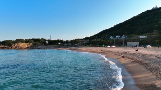 Serene beach with gentle waves