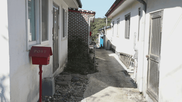 주택 사이의 조용한 골목길