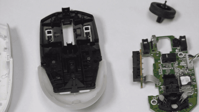 Arranged computer mouse components
