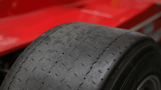 Close-up of a worn car tire