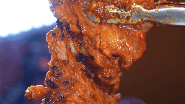 Slightly burnt gochujang marinated ribs
