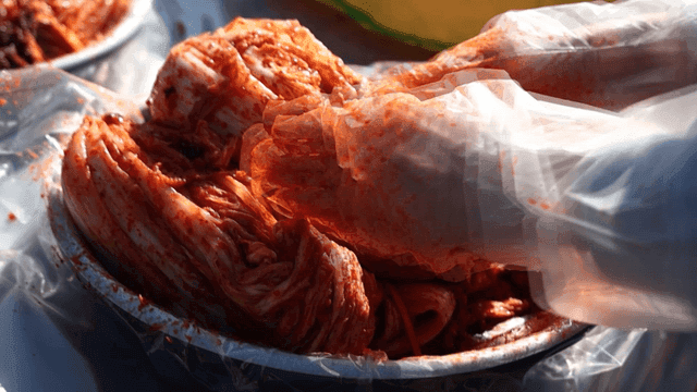 Fresh kimchi in bowl