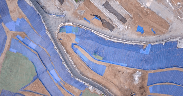 건설 현장의 항공 뷰