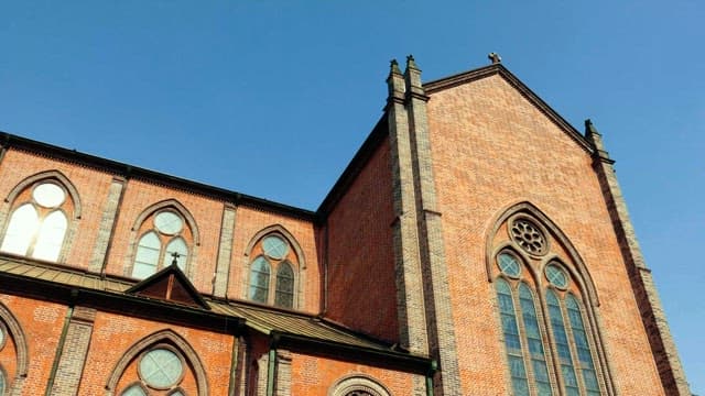 View of a historic church under a clear blue sky