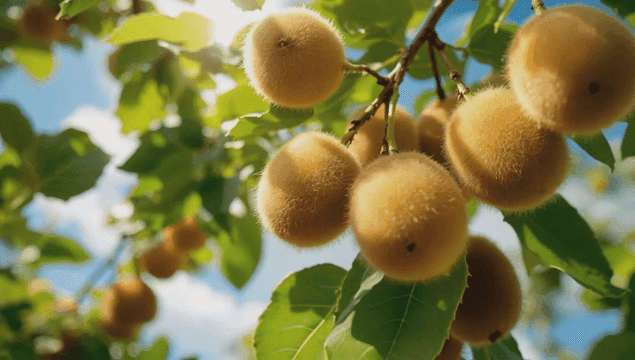 나뭇가지에 매달린 키위