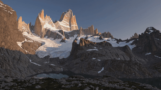 Snow-covered majestic mountain peaks