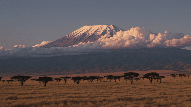 High mountains covered in majestic eternal snow and clouds